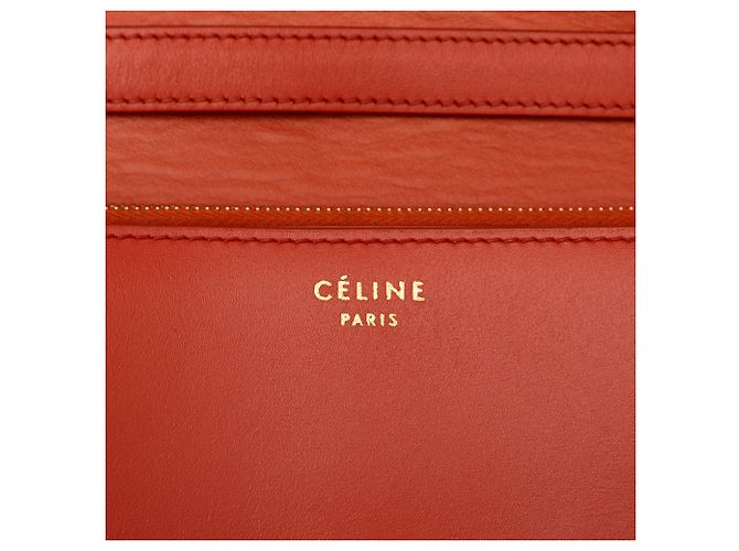 Céline Celine Orange Medium Calfskin Classic Box Rosso Arancione - vista 5
