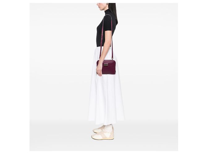 Borsa a tracolla Harrogate in pelle viola Burberry Porpora - vista 6