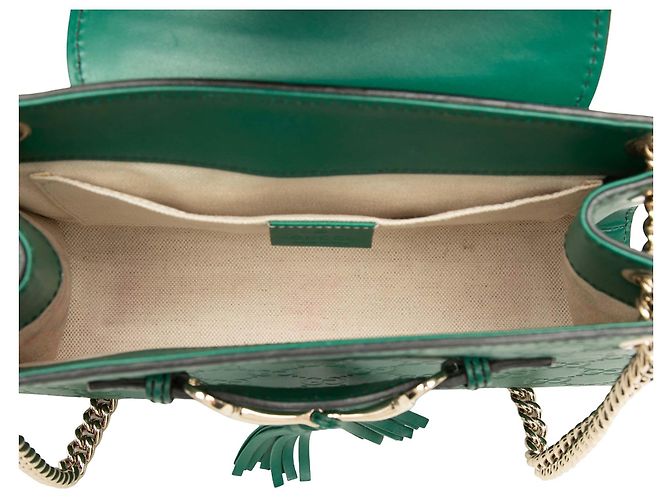 Borsa a tracolla Gucci Green Small Guccissima Emily Verde - vista 4