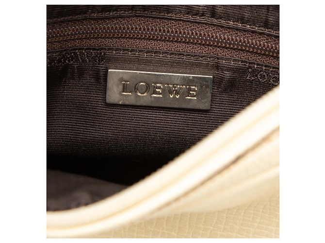 Borsa Hobo LOEWE in pelle bianca con logo in rilievo Bianco Crudo - vista 5