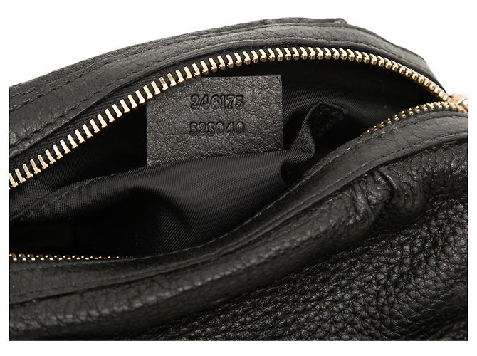 Bamboo Pochette per cosmetici Gucci in pelle di vitello nera con bambù Nero - vista 6