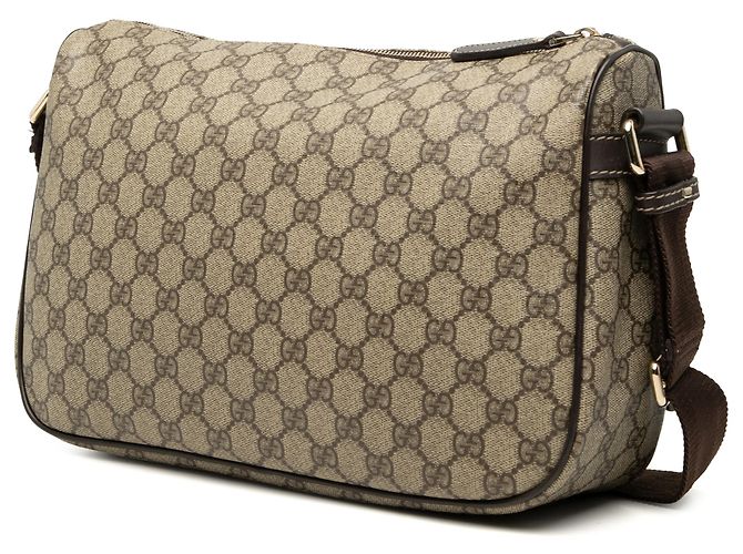 Gucci Beige GG Supreme Double Pocket Crossbody - vista 2