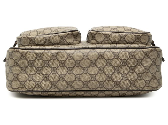 Gucci Beige GG Supreme Double Pocket Crossbody - vista 3