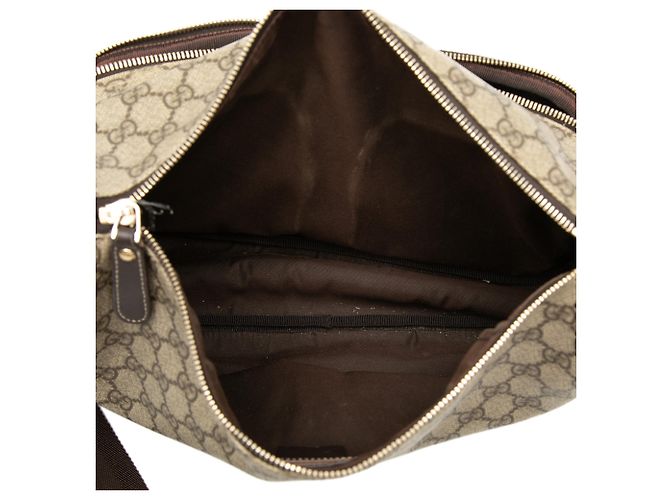 Gucci Beige GG Supreme Double Pocket Crossbody - vista 4