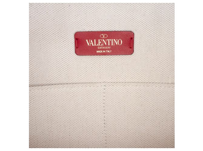 Tote Rockstud VLTN in tela marrone Valentino Medium Beige - vista 5