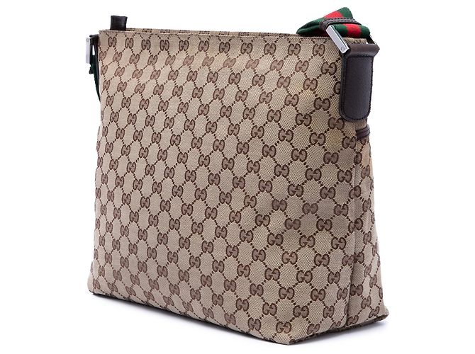 Gucci Beige GG Canvas Web Crossbody - vista 2