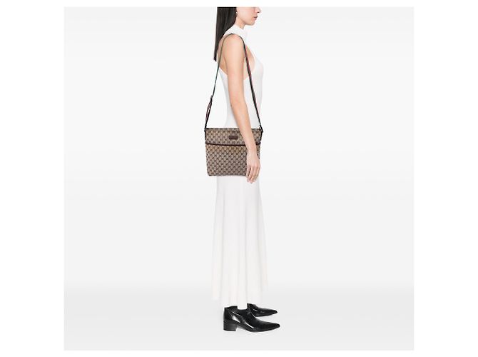 Gucci Beige GG Canvas Web Crossbody - vista 6