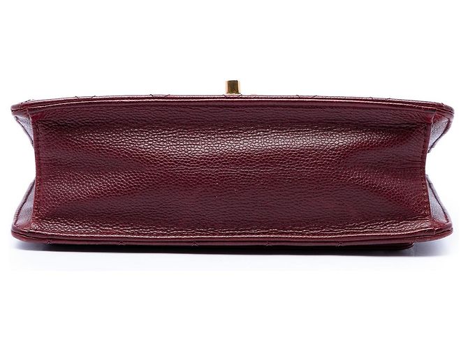 Chanel Red Paris Edinburgh Matelassé Caviar Retro Class Flap Rosso Bordò - vista 3