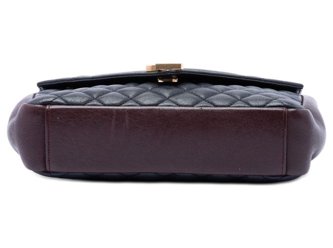 Saint Laurent College Tasche Grün Medium Triquilt Tricolor Lammfell mit Monogramm Dunkelgrün - Ansicht 3