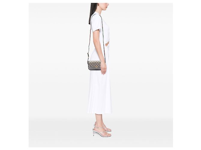 Pochette Crossbody Gucci Beige GG Supreme Web Ophidia - vista 6