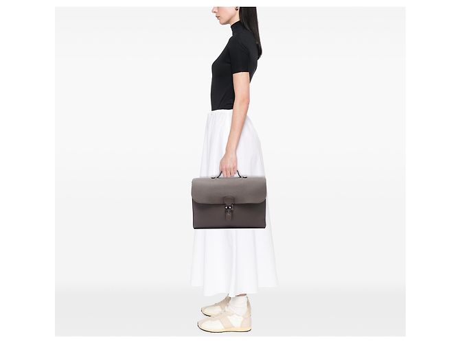 Hermès Sac A Depeches 38 em Togo Marrom Castanho escuro - vista 6