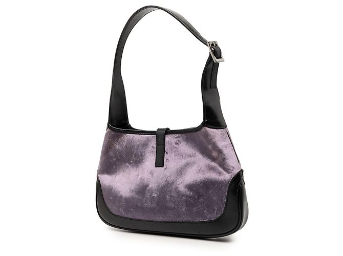 Borsa a tracolla Jackie in velluto viola Gucci Porpora - vista 2