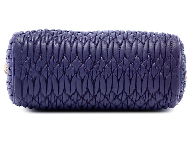 Borsa a Spalla Miu Miu Purple Matelasse Nappa Crystal Charm Porpora Viola scuro - vista 3
