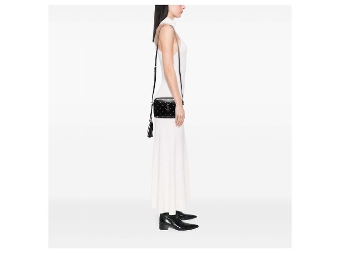 Borsa Camera Lou Tassel in pelle di vitello nera con monogramma a stella Saint Laurent Nero - vista 7