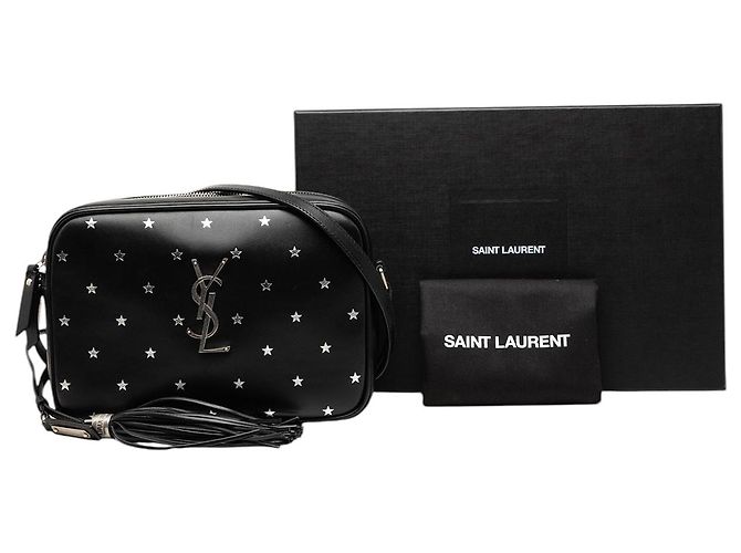 Borsa Camera Lou Tassel in pelle di vitello nera con monogramma a stella Saint Laurent Nero - vista 8