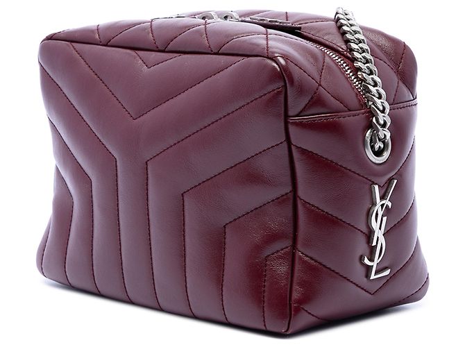 Borsa bowling LouLou in pelle di vitello matelassé rossa Small di Saint Laurent - vista 2