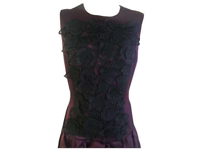 Vestido sin mangas Christian Dior con apliques florales - vista 2