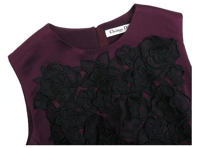 Vestido sin mangas Christian Dior con apliques florales - vista 8