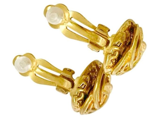 Pendientes Chanel CC Clip-On Dorado - vista 2