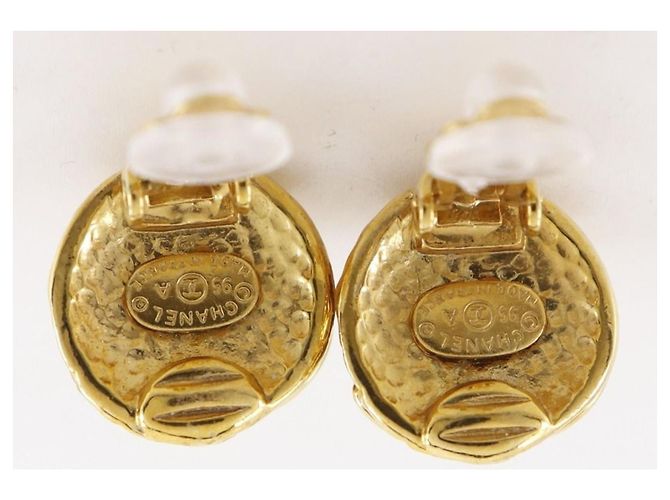 Pendientes Chanel CC Clip-On Dorado - vista 4