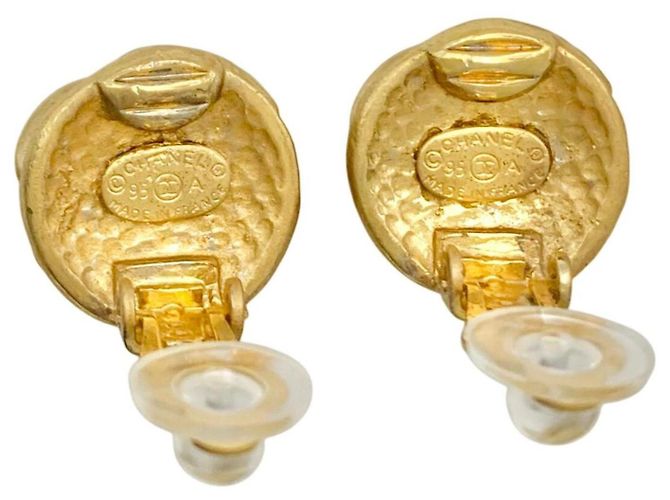 Pendientes Chanel CC Clip-On Dorado - vista 5