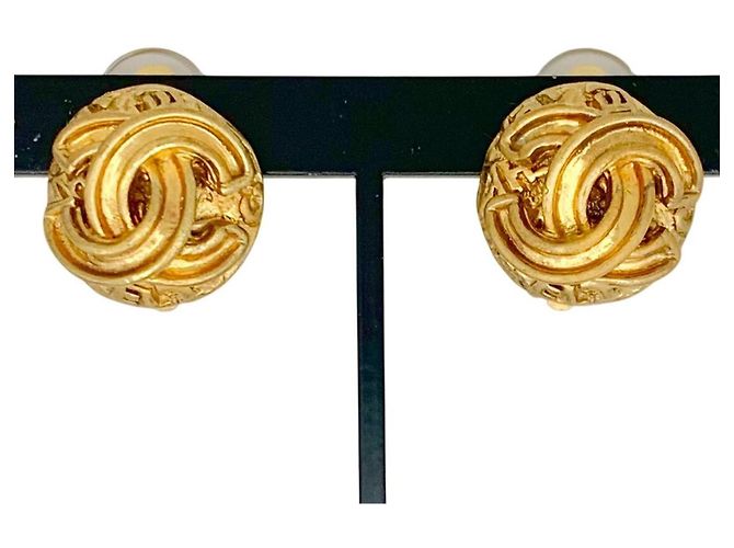 Pendientes Chanel CC Clip-On Dorado - vista 6