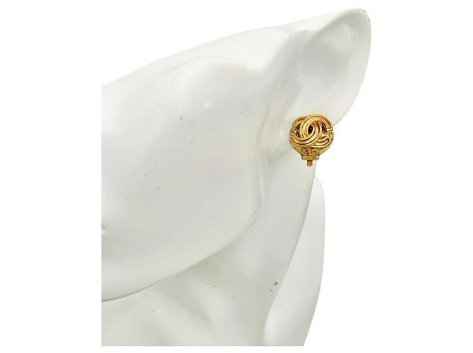 Pendientes Chanel CC Clip-On Dorado - vista 7