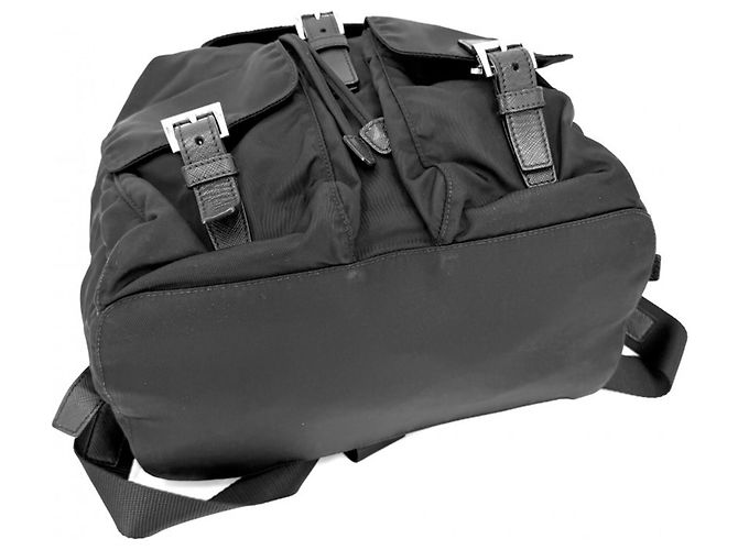 Prada Triangle Logo Backpack Black - view 3