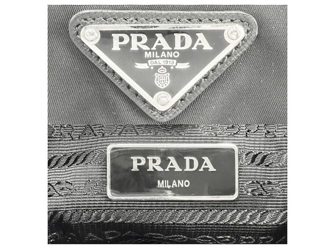 Prada Triangle Logo Backpack Black - view 5