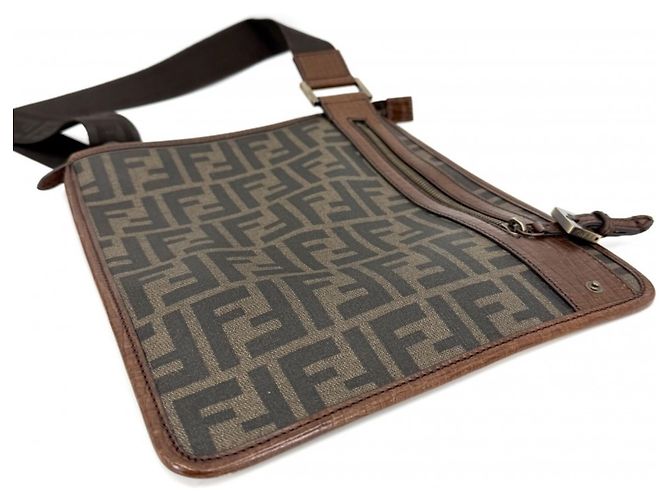 Bolsa de ombro Zucca feminina Fendi Marrom - vista 3