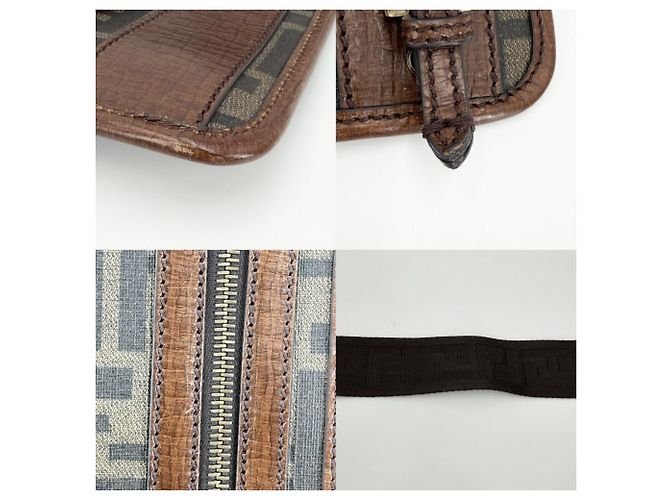 Bolsa de ombro Zucca feminina Fendi Marrom - vista 6