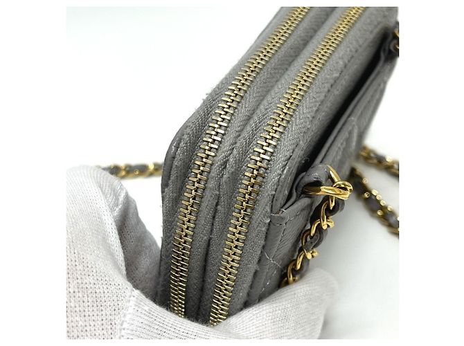 Chanel AP2308 Matelassé Chain Wallet/Coin Case Shoulder Bag Marrone - vista 8