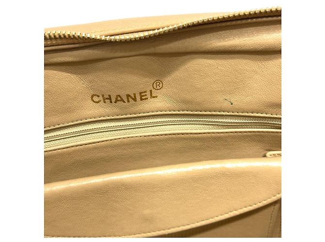 Borsa Chanel Coco Mark Charm V-Stitch Chevron Beige - vista 15