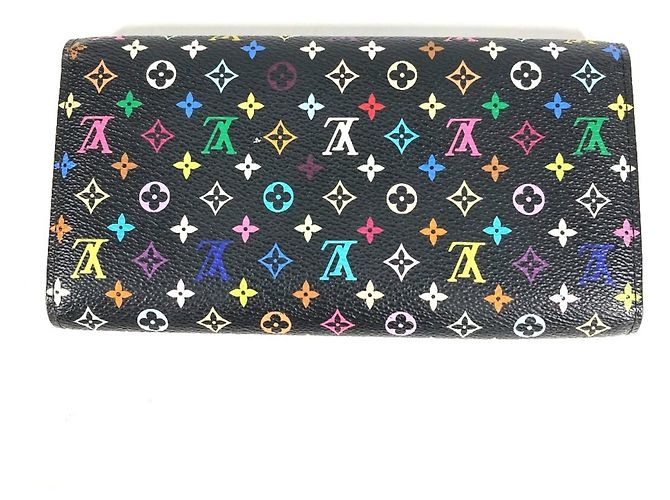 Sarah Portafoglio lungo con patta Louis Vuitton Monogram Multicolor Nero Multicolore - vista 2