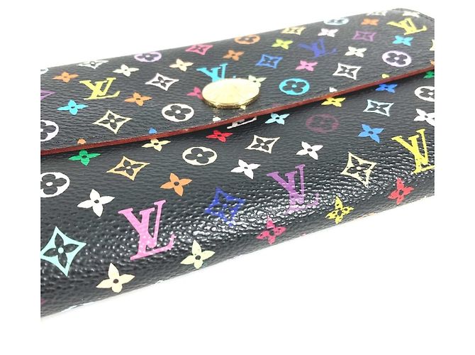 Sarah Portafoglio lungo con patta Louis Vuitton Monogram Multicolor Nero Multicolore - vista 5