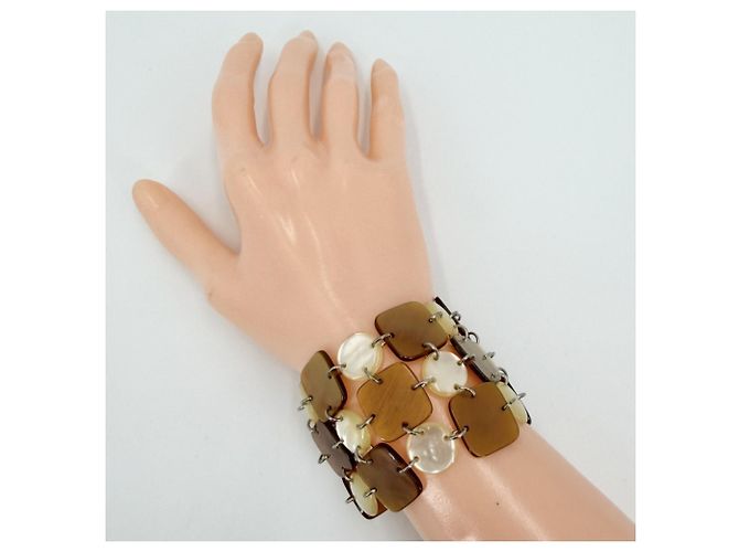 Bracciale Charm Bottega Veneta Marrone Beige - vista 2
