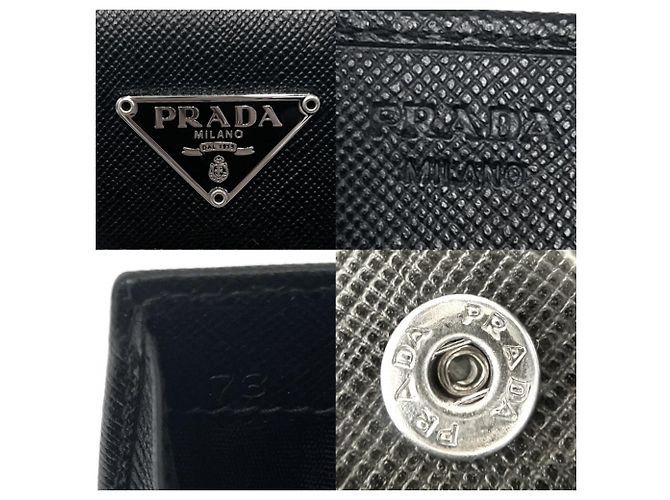 Monedero de cuero Saffiano para mujer Prada Negro - vista 6