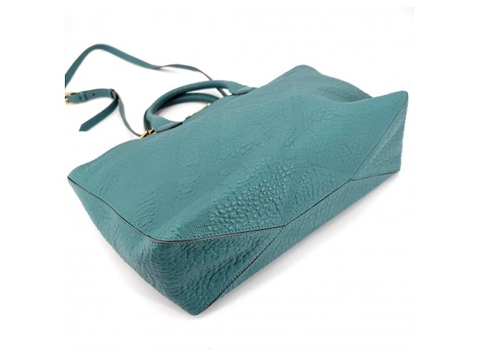Borsa Tote e Borsa a Spalla in Pelle da Donna Burberry Blu Turchese - vista 3