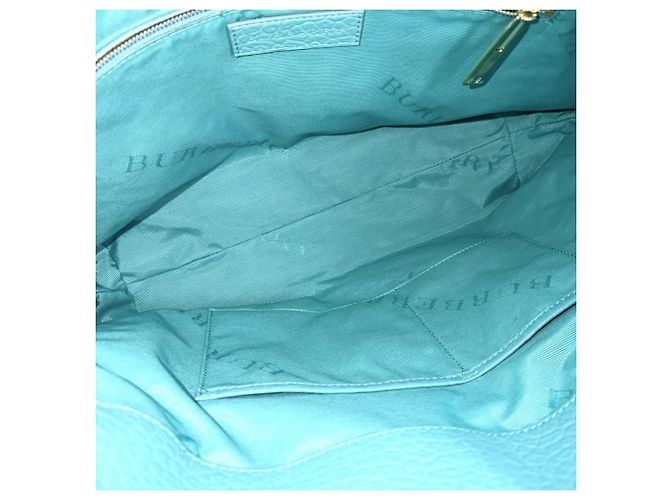 Borsa Tote e Borsa a Spalla in Pelle da Donna Burberry Blu Turchese - vista 4
