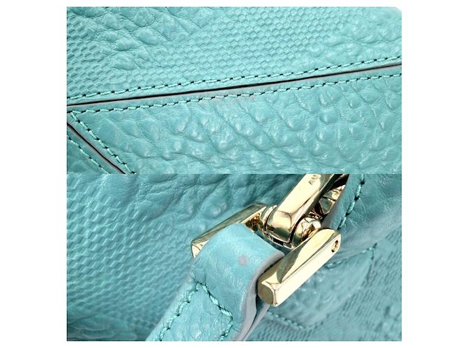 Borsa Tote e Borsa a Spalla in Pelle da Donna Burberry Blu Turchese - vista 6