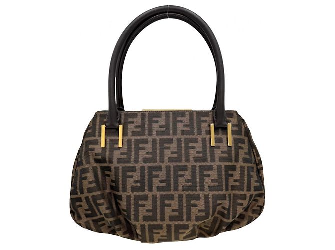 Bolsa Fendi Zucca marrom de couro e lona - vista 2