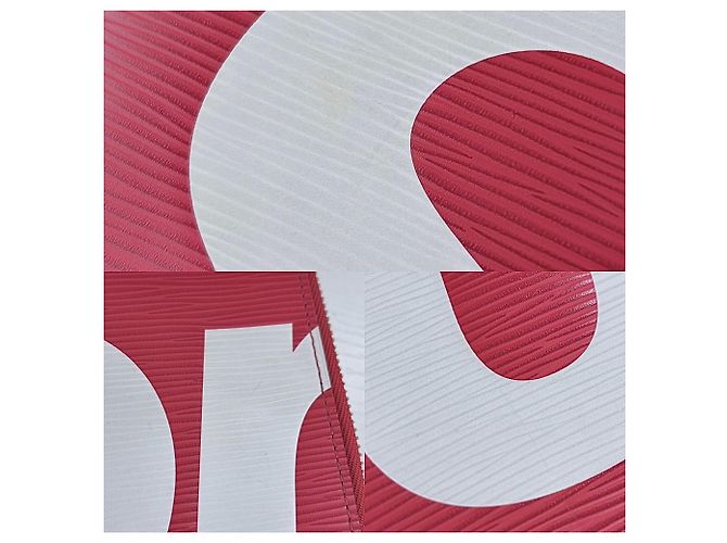 Pochette Jour GM in pelle Epi da uomo Louis Vuitton Bianco Rosso - vista 7