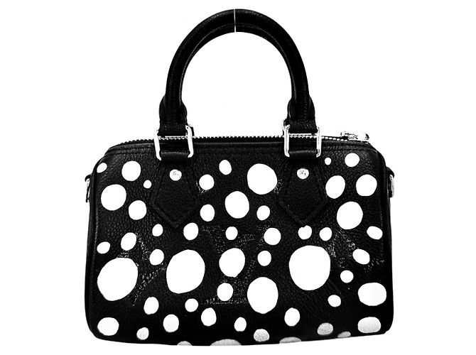 Borsa a mano mini Nano Speedy Yayoi Kusama da donna Louis Vuitton Nero Bianco - vista 2