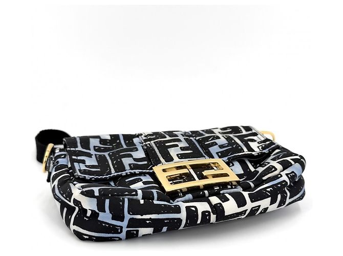 Borsa a tracolla Zucca da uomo e donna Fendi Nero Bianco Blu - vista 3
