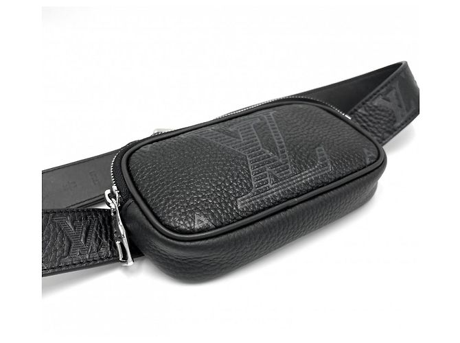Marsupio da uomo Louis Vuitton in pelle nera Nero - vista 3