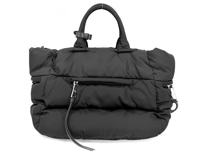 Tote Borsa Bomber con logo triangolo da donna Prada Nero - vista 2