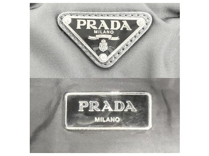 Tote Borsa Bomber con logo triangolo da donna Prada Nero - vista 4