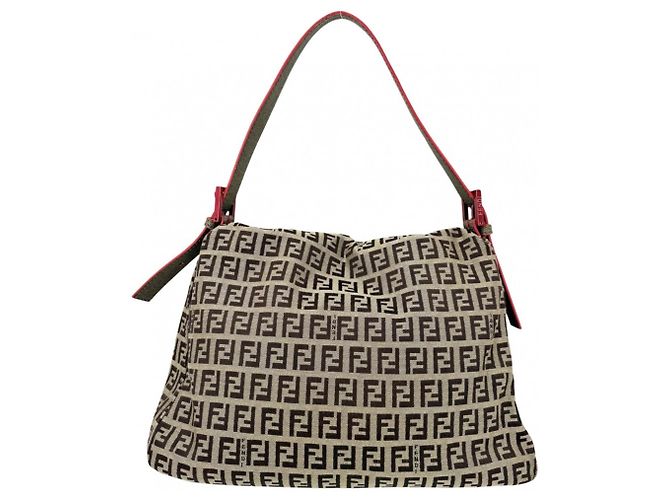 Zucchino Borsa a tracolla Fendi Mamma Bucket Marrone Rosso - vista 2