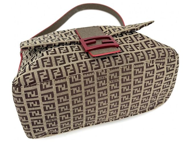 Zucchino Borsa a tracolla Fendi Mamma Bucket Marrone Rosso - vista 3