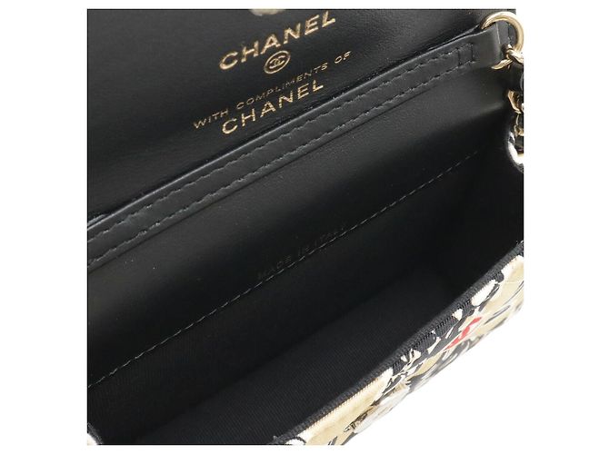 Borsa a Spalla Chanel Mini Matelassé Canvas Chain Marrone Beige - vista 6